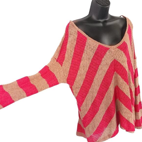 Splendid Stripe Sweater Scoop Neck Lightweight Knit - Picture 3 of 8